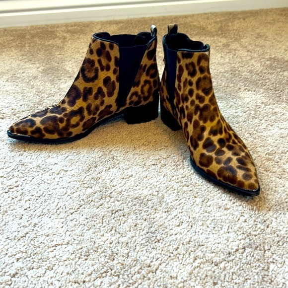 Marc Fisher Shoes - Marc Fisher Calf Hair Leopard Print Yaley Pointed Toe Booties